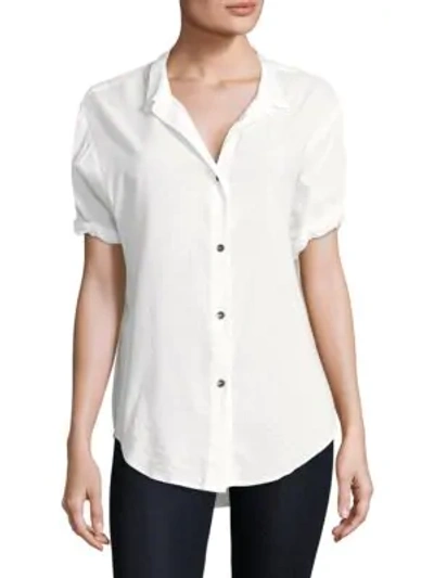 Splendid Boyfriend Short-sleeve Button-up Shirt In White