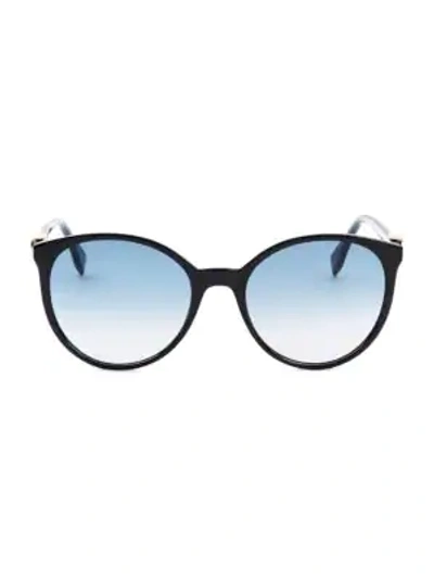 Fendi 56mm Round Sunglasses In Black