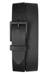 Shinola Men's Lightning Bolt Keeper Leather Belt, Black In Black