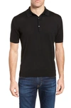 John Smedley Short Sleeve Polo Shirt In Black