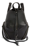 Rebecca Minkoff Mini Julian Pebbled Leather Convertible Backpack In Black