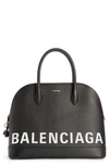 Balenciaga Ville Xxs Aj Printed Textured-leather Tote In Black