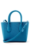 Dagne Dover Signature Petite Coated Canvas Tote - Blue In Pacific