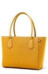 Dagne Dover Signature Classic Coated Canvas Tote - Yellow In Sol
