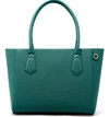 Dagne Dover Signature Classic Coated Canvas Tote - Blue/green In Palm