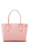 Dagne Dover Signature Legend Coated Canvas Tote - Pink In Lychee