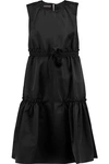 ROCHAS WOMAN TIERED BOW-EMBELLISHED SATIN DRESS BLACK,US 1071994536044632