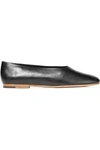 VINCE WOMAN MAXWELL LEATHER BALLET FLATS BLACK,US 4772211931889827