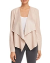 BAGATELLE DRAPED FAUX LEATHER JACKET,63710