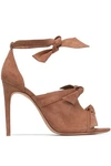 ALEXANDRE BIRMAN WOMAN KNOTTED SUEDE SANDALS LIGHT BROWN,GB 7789028784582026