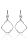 Monica Vinader 'riva' Diamond Hoop Drop Earrings In Silver