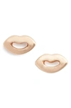 Kismet By Milka 'mini' Lips Stud Earrings In Rose Gold
