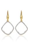 Monica Vinader 'riva' Diamond Hoop Drop Earrings In Yellow Gold