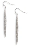 VINCE CAMUTO CRYSTAL PAVE LINEAR DROP EARRINGS,VJ-400010