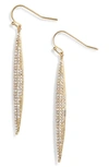 VINCE CAMUTO CRYSTAL PAVE LINEAR DROP EARRINGS,VJ-400010