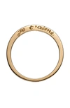 NORA KOGAN JE T'AIME SIDE SCRIPT STACKABLE RING,R2915-6-14KY