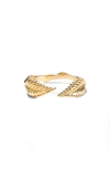 NORA KOGAN DOUBLE LEAF OPEN RING,R174-2-6-14KY