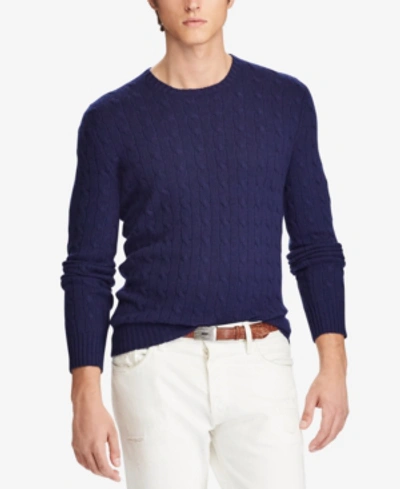 Polo Ralph Lauren Men's Cable-knit Cashmere Sweater In Bright Navy