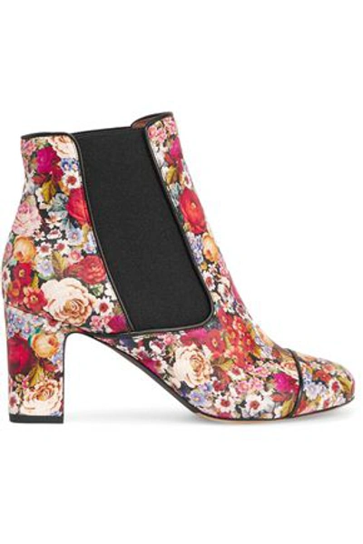 Tabitha Simmons Woman Micki Blossom Embroidered Canvas Ankle Boots Red