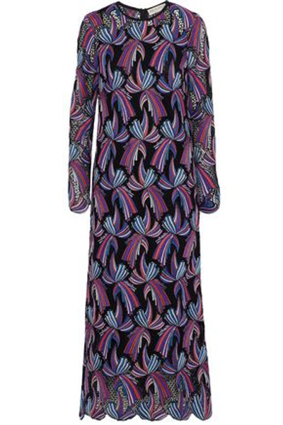 Emilio Pucci Woman Cotton-blend Guipure Lace Maxi Dress Multicolor