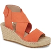 Eileen Fisher 'willow' Espadrille Wedge Sandal In Persimmon Leather