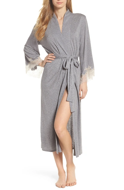 Natori Luxe Shangri-la Knit Dressing Gown In Grey