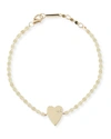 Lana 14k Petite Heart Bracelet W/ White Diamond In Gold