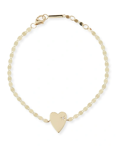 Lana 14k Petite Heart Bracelet W/ White Diamond In Gold