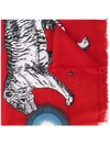 GUCCI GUCCI PRINTED WOOL BLEND SCARF - RED,4737184G85212186684
