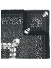 ZADIG & VOLTAIRE skull print frayed scarf,SGAF0801F12704405