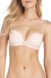 On Gossamer Next To Nothing Underwire Demi Plunge Bra In Blush