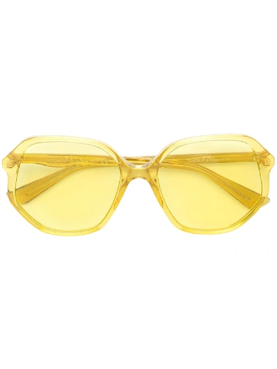 Gucci Eyewear Oversized Tinted Sunglasses - Yellow & Orange