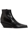 ANN DEMEULEMEESTER slanted heel ankle boots,1813283636809912686190