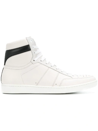 Saint Laurent Men's Sl10h Lace-up High-top Sneakers In White