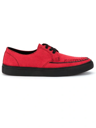 Yohji Yamamoto Woven Toe Detail Sneakers In Red