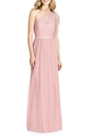 JENNY PACKHAM ONE-SHOULDER TULLE A-LINE GOWN,JP1003