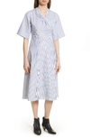 CARVEN TWIST NECK POPLIN MIDI DRESS,3131R3001