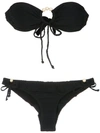 AMIR SLAMA FAUX PEARL EMBELLISHED BIKINI SET,105712400514