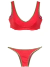 Amir Slama Gold-tone Trimming Bikini Set In Red