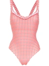 Amir Slama Plaid Swimsuit In Red