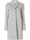 Harris Wharf London Concealed Buttons Single Breasted Coat - Grey In Grey