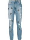 HISTORY REPEATS HEART APPLIQUÉ CROPPED JEANS,JD42T00012695469