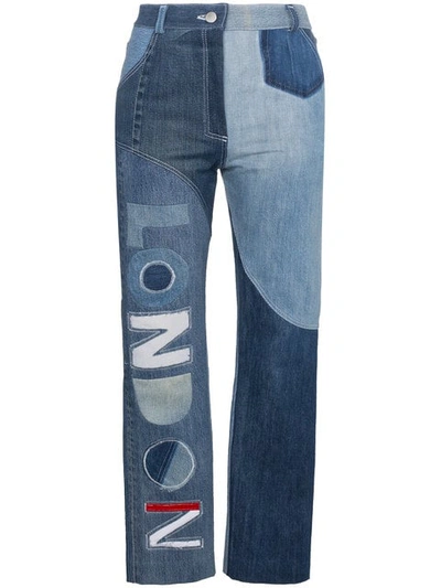 Ronald Van Der Kemp London High-waisted Patchwork Jeans In Blue