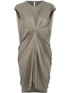 RICK OWENS GATHERED-FRONT DRAPED DRESS,LI18S9502R12702699