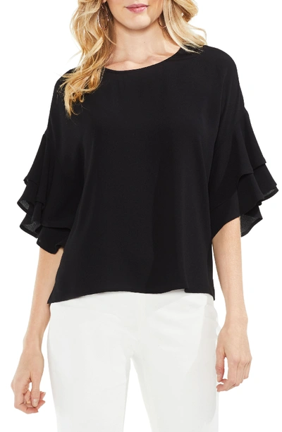 Vince Camuto Tiered Ruffle Sleeve Blouse In Lemon Cream