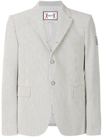 Moncler Classic Fitted Blazer In Grey