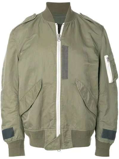 Sacai Patched Utility Bomber Jacket - Green