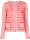 Moncler Maglia Quilted Zip-front Jacket In Pink