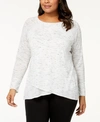 CALVIN KLEIN PERFORMANCE PLUS SIZE CROSS-OVER HEM TOP