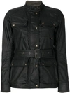 Belstaff Trialmaster Belted Waxed-cotton Jacket In Black
